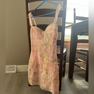 Oh Polly Pink Floral Mini Dress